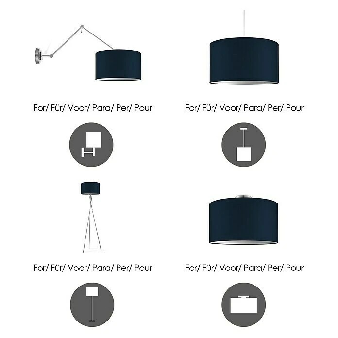 BAUHAUS Home Sweet Home Lampenschirm Bling Ø X H: 40 X 22 Cm, Dark Denim, Baumwolle, Rund 7 BAUHAUS Home Sweet Home Lampenschirm Bling Ø X H: 40 X 22 Cm, Dark Denim, Baumwolle, Rund – Bild 5