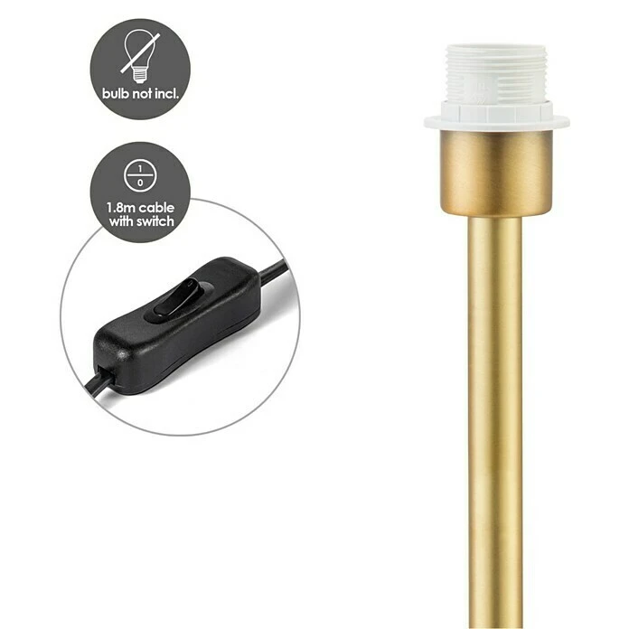 BAUHAUS Home Sweet Home Lampenfuß Stick 40 W, Farbe: Messing, Höhe: 39 Cm 7 BAUHAUS Home Sweet Home Lampenfuß Stick 40 W, Farbe: Messing, Höhe: 39 Cm – Bild 5