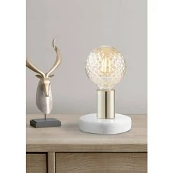 BAUHAUS Home Sweet Home Lampenfuß Sten Marble 10 W, E27, Weiß/Gold, Höhe: 9 Cm 5 BAUHAUS Home Sweet Home Lampenfuß Sten Marble 10 W, E27, Weiß/Gold, Höhe: 9 Cm -Bauhaus Home 12 493