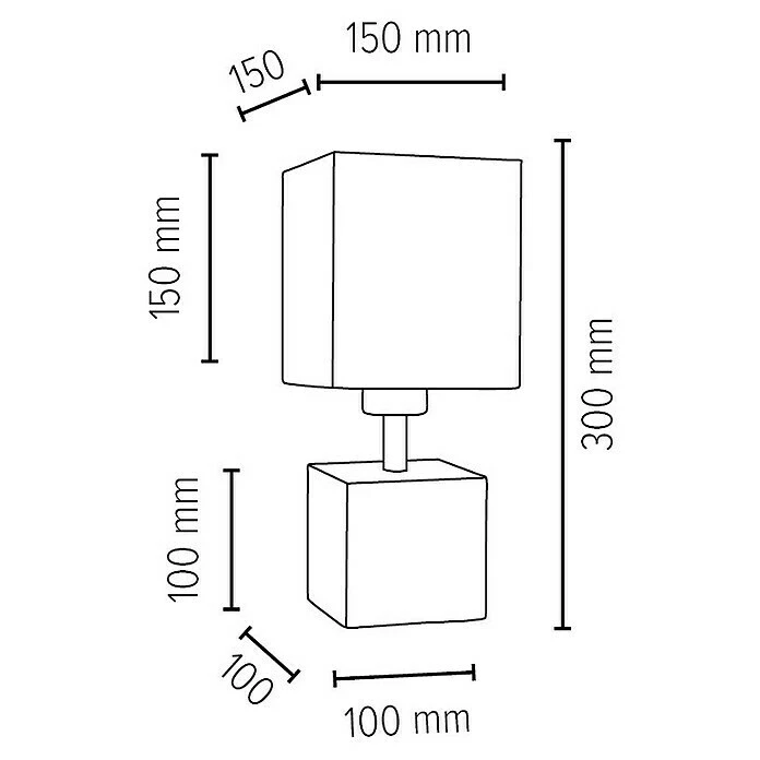 BAUHAUS Spotlight Tischleuchte Square 25 W, L X B X H: 15 X 15 X 30 Cm, Eiche, E27 5 BAUHAUS Spotlight Tischleuchte Square 25 W, L X B X H: 15 X 15 X 30 Cm, Eiche, E27 – Bild 3