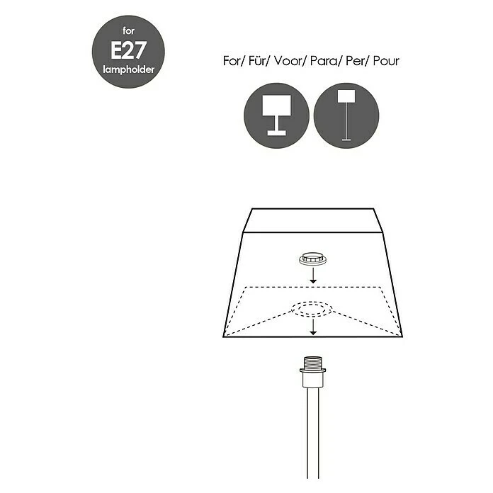 BAUHAUS Home Sweet Home Lampenschirm Largo L X B X H: 19 X 35 X 19 Cm, Castlerock, Stoff, Eckig 6 BAUHAUS Home Sweet Home Lampenschirm Largo L X B X H: 19 X 35 X 19 Cm, Castlerock, Stoff, Eckig – Bild 4