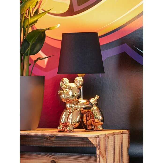 BAUHAUS Reality Leuchten Tischleuchte Bello 60 W, L X B X H: 17 X 16 X 33 Cm, Schwarz/Gold 3 BAUHAUS Reality Leuchten Tischleuchte Bello 60 W, L X B X H: 17 X 16 X 33 Cm, Schwarz/Gold