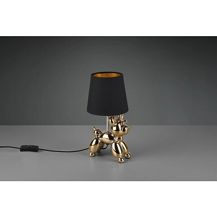 BAUHAUS Reality Leuchten Tischleuchte Bello 60 W, L X B X H: 17 X 16 X 33 Cm, Schwarz/Gold 5 BAUHAUS Reality Leuchten Tischleuchte Bello 60 W, L X B X H: 17 X 16 X 33 Cm, Schwarz/Gold – Bild 3