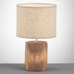BAUHAUS Honsel Leuchten Tischleuchte Malik 40 W, L X B X H: 20 X 20 X 35 Cm, Holz, E14