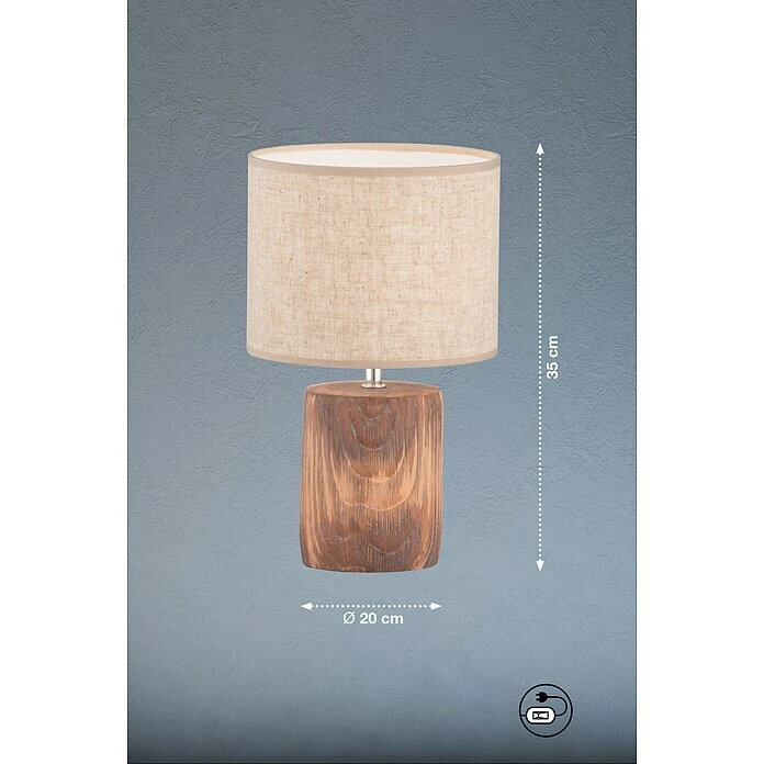 BAUHAUS Honsel Leuchten Tischleuchte Malik 40 W, L X B X H: 20 X 20 X 35 Cm, Holz, E14 6 BAUHAUS Honsel Leuchten Tischleuchte Malik 40 W, L X B X H: 20 X 20 X 35 Cm, Holz, E14 – Bild 4