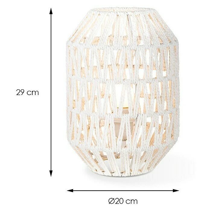 BAUHAUS Home Sweet Home Rope Tischleuchte Rund 40 W, Ø X H: 200 Mm X 29 Cm, Weiß, E27 8 BAUHAUS Home Sweet Home Rope Tischleuchte Rund 40 W, Ø X H: 200 Mm X 29 Cm, Weiß, E27 – Bild 6