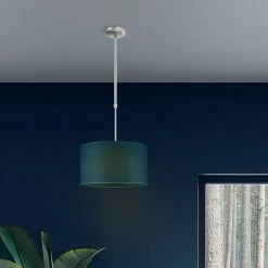 BAUHAUS Home Sweet Home Lampenschirm Canvas 40 Cm, Marineblau, Baumwolle, Rund