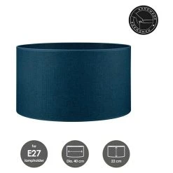 BAUHAUS Home Sweet Home Lampenschirm Canvas 40 Cm, Marineblau, Baumwolle, Rund -Bauhaus Home 12 604