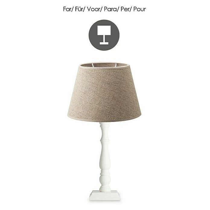 BAUHAUS Home Sweet Home Lampenschirm Melrose Ø X H: 24 X 16 Cm, Taupe, Stoff, Oval 5 BAUHAUS Home Sweet Home Lampenschirm Melrose Ø X H: 24 X 16 Cm, Taupe, Stoff, Oval – Bild 3