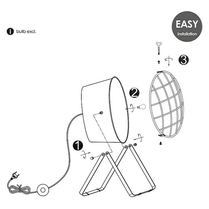 BAUHAUS Home Sweet Home Clemento Tischleuchte Rund 60 W, Ø X H: 420 Mm X 62 Cm, Grau, E27 8 BAUHAUS Home Sweet Home Clemento Tischleuchte Rund 60 W, Ø X H: 420 Mm X 62 Cm, Grau, E27 – Bild 6