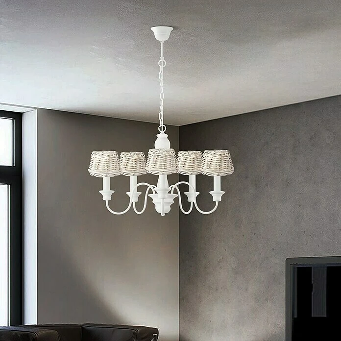 BAUHAUS Home Sweet Home Lampenschirm Roseau 12,5 Cm, Weiß, Rattan, Oval 4 BAUHAUS Home Sweet Home Lampenschirm Roseau 12,5 Cm, Weiß, Rattan, Oval – Bild 2