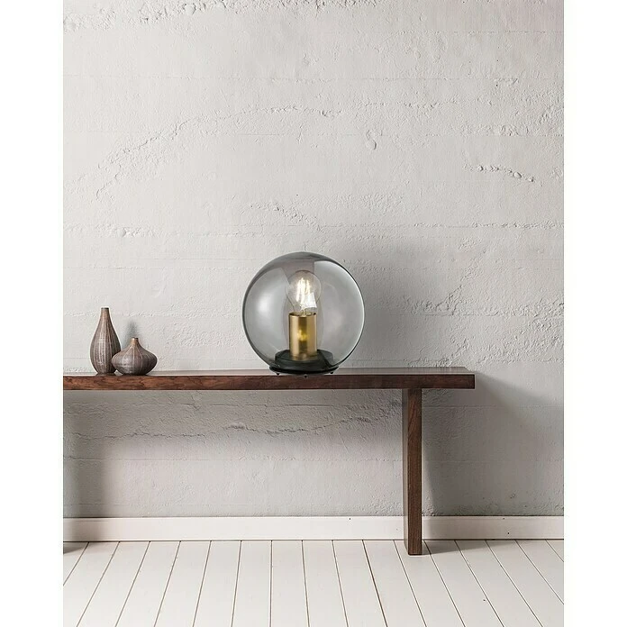 BAUHAUS Honsel Leuchten Tischleuchte Rund Dini 40 W, Ø X H: 200 Mm X 20 Cm, Rauchfarben/Satiniert, E27 3 BAUHAUS Honsel Leuchten Tischleuchte Rund Dini 40 W, Ø X H: 200 Mm X 20 Cm, Rauchfarben/Satiniert, E27