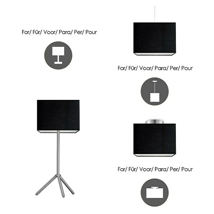 BAUHAUS Home Sweet Home Lampenschirm Block L X B X H: 25 X 25 X 18 Cm, Night Black, Baumwolle, Eckig 7 BAUHAUS Home Sweet Home Lampenschirm Block L X B X H: 25 X 25 X 18 Cm, Night Black, Baumwolle, Eckig – Bild 5