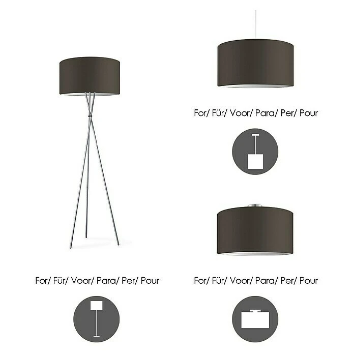 BAUHAUS Home Sweet Home Lampenschirm Bling Ø X H: 50 X 25 Cm, Braun 7 BAUHAUS Home Sweet Home Lampenschirm Bling Ø X H: 50 X 25 Cm, Braun – Bild 5