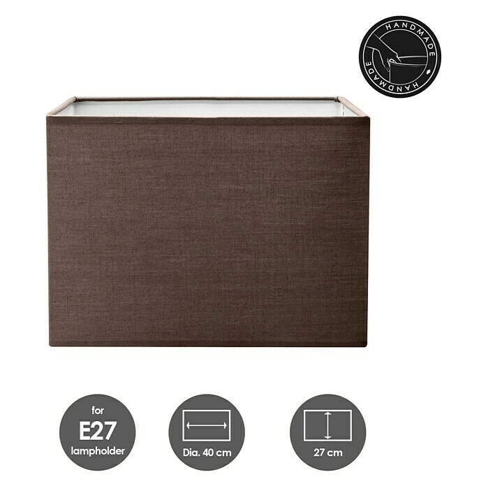 BAUHAUS Home Sweet Home Lampenschirm Block L X B X H: 40 X 40 X 27 Cm, Braun, Baumwolle, Eckig 5 BAUHAUS Home Sweet Home Lampenschirm Block L X B X H: 40 X 40 X 27 Cm, Braun, Baumwolle, Eckig – Bild 3