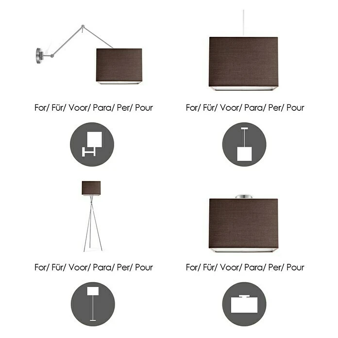 BAUHAUS Home Sweet Home Lampenschirm Block L X B X H: 40 X 40 X 27 Cm, Braun, Baumwolle, Eckig 7 BAUHAUS Home Sweet Home Lampenschirm Block L X B X H: 40 X 40 X 27 Cm, Braun, Baumwolle, Eckig – Bild 5