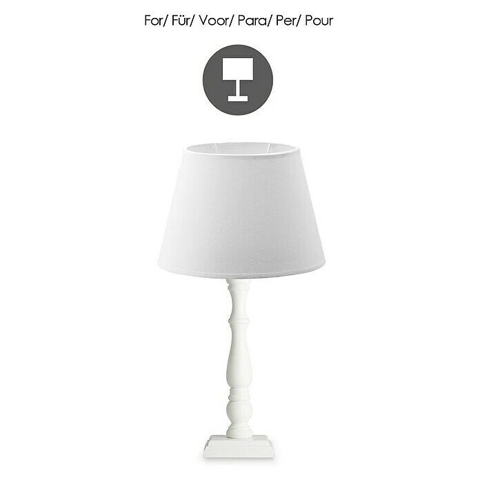 BAUHAUS Home Sweet Home Lampenschirm Largo Ø X H: 24 X 16 Cm, Pure White, Stoff, Oval 7 BAUHAUS Home Sweet Home Lampenschirm Largo Ø X H: 24 X 16 Cm, Pure White, Stoff, Oval – Bild 5