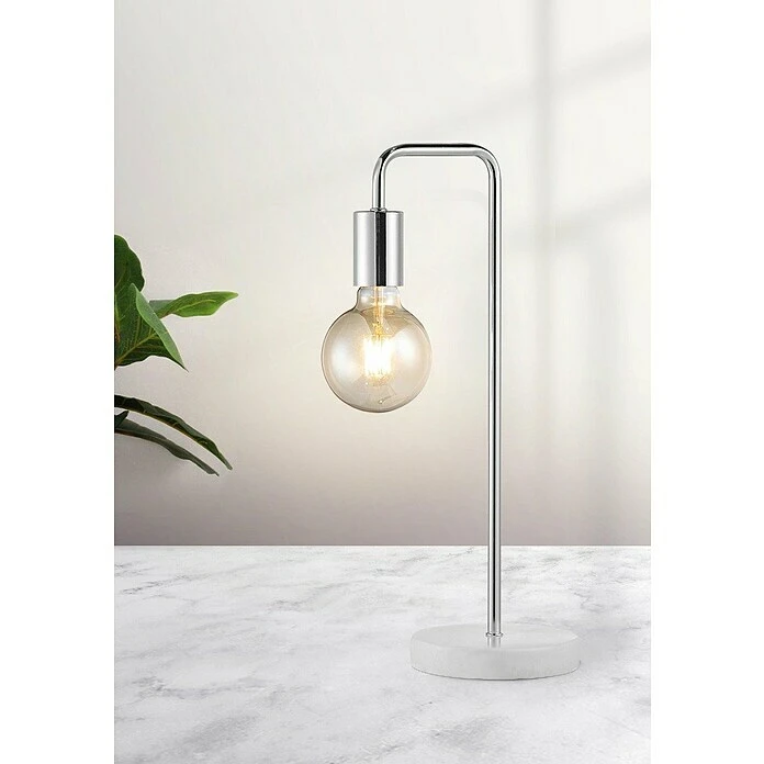 BAUHAUS Home Sweet Home Lampenfuß Noble 10 W, E27, Weiß/Silber, Höhe: 40 Cm 4 BAUHAUS Home Sweet Home Lampenfuß Noble 10 W, E27, Weiß/Silber, Höhe: 40 Cm – Bild 2