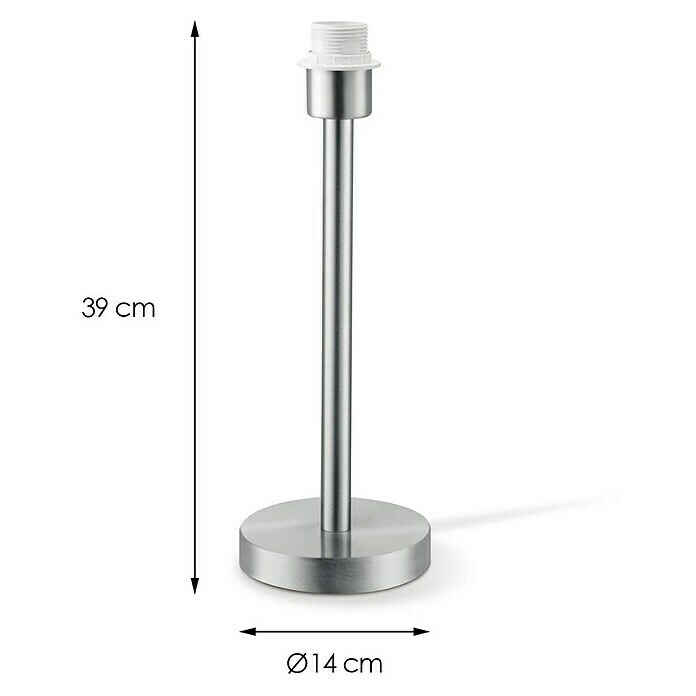 BAUHAUS Home Sweet Home Lampenfuß Stick 40 W, Farbe: Stahl Matt, Höhe: 39 Cm 5 BAUHAUS Home Sweet Home Lampenfuß Stick 40 W, Farbe: Stahl Matt, Höhe: 39 Cm – Bild 3