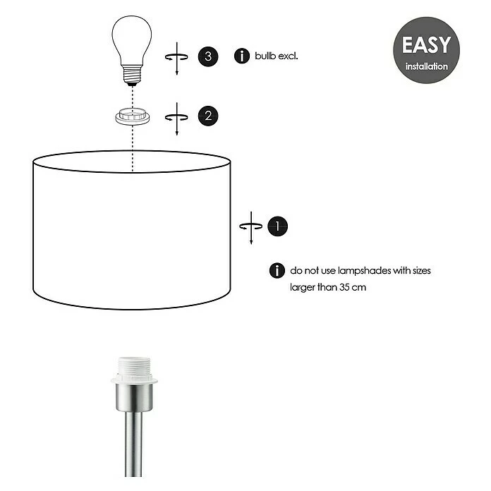 BAUHAUS Home Sweet Home Lampenfuß Stick 40 W, Farbe: Stahl Matt, Höhe: 39 Cm 6 BAUHAUS Home Sweet Home Lampenfuß Stick 40 W, Farbe: Stahl Matt, Höhe: 39 Cm – Bild 4