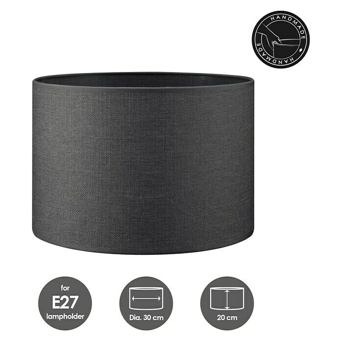BAUHAUS Home Sweet Home Lampenschirm Canvas 30 Cm, Sturmgrau, Baumwolle, Rund 5 BAUHAUS Home Sweet Home Lampenschirm Canvas 30 Cm, Sturmgrau, Baumwolle, Rund – Bild 3