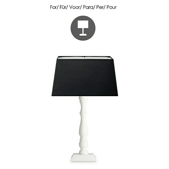 BAUHAUS Home Sweet Home Lampenschirm Largo L X B X H: 19 X 35 X 19 Cm, Night Black, Stoff, Eckig 5 BAUHAUS Home Sweet Home Lampenschirm Largo L X B X H: 19 X 35 X 19 Cm, Night Black, Stoff, Eckig – Bild 3