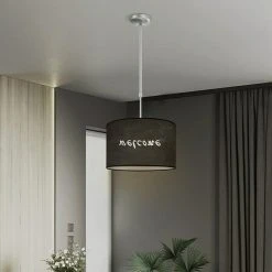 BAUHAUS Home Sweet Home Lampenschirm Chalk Ø X H: 40 X 22 Cm, Schwarz, Stoff