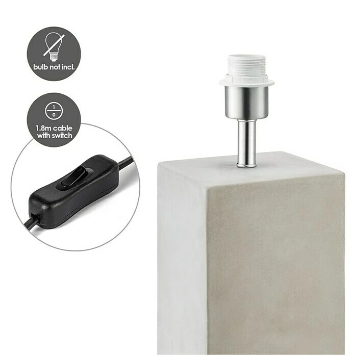 BAUHAUS Home Sweet Home Lampenfuß Pillar 40 W, Farbe: Beton, Höhe: 43 Cm 5 BAUHAUS Home Sweet Home Lampenfuß Pillar 40 W, Farbe: Beton, Höhe: 43 Cm – Bild 3