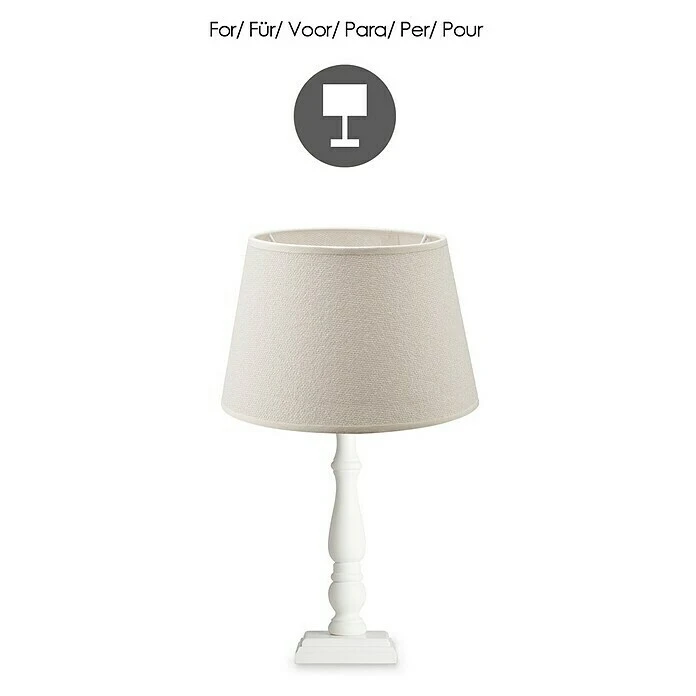 BAUHAUS Home Sweet Home Lampenschirm Melrose Ø X H: 20 X 13 Cm, Warm White, Stoff, Rund 7 BAUHAUS Home Sweet Home Lampenschirm Melrose Ø X H: 20 X 13 Cm, Warm White, Stoff, Rund – Bild 5